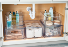 Organize Bathroom Sink With Plastic Stackable Storage Boxes Plastic Stackable Storage Boxes